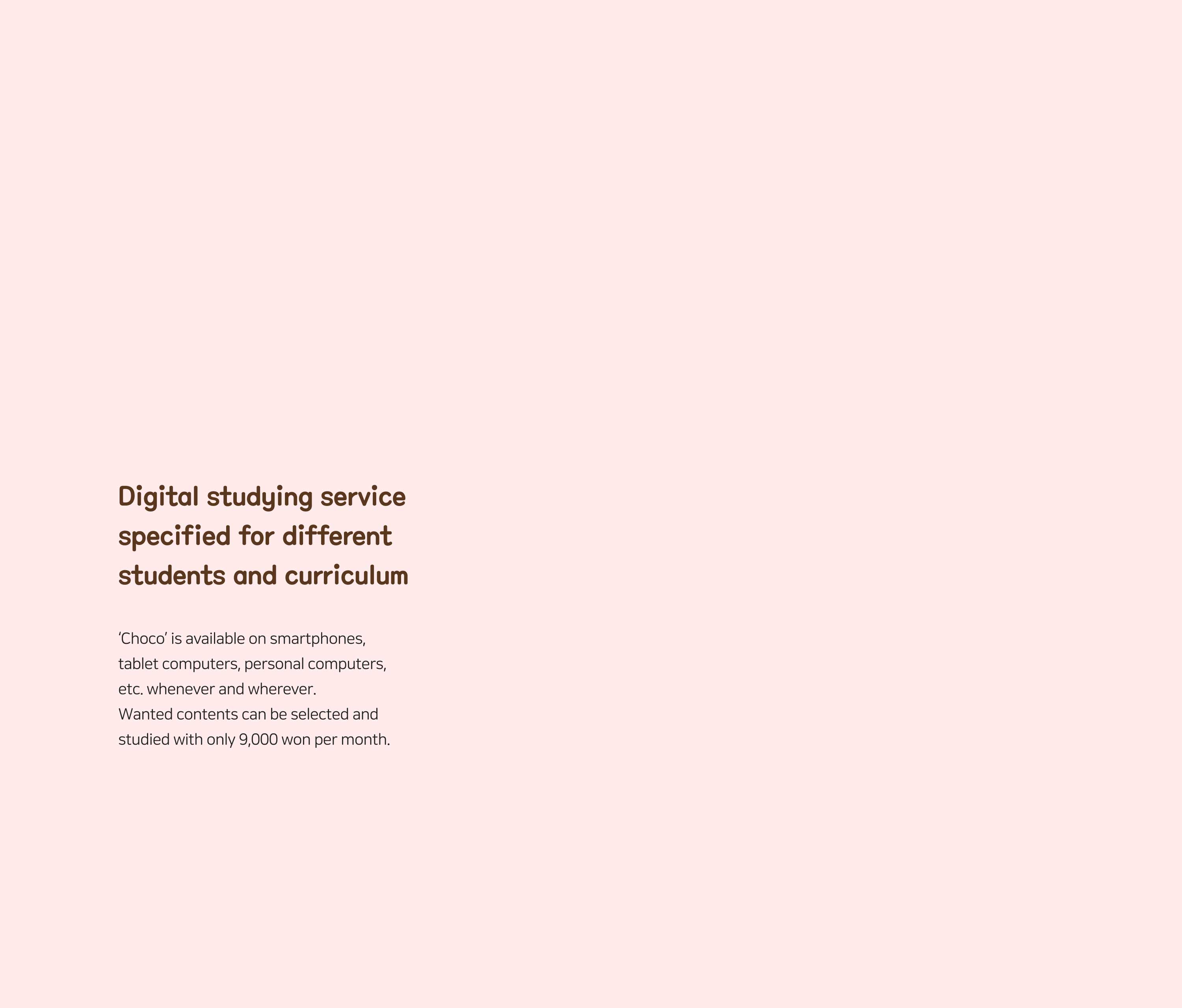 Digital studying service specificed for different students and curriculum