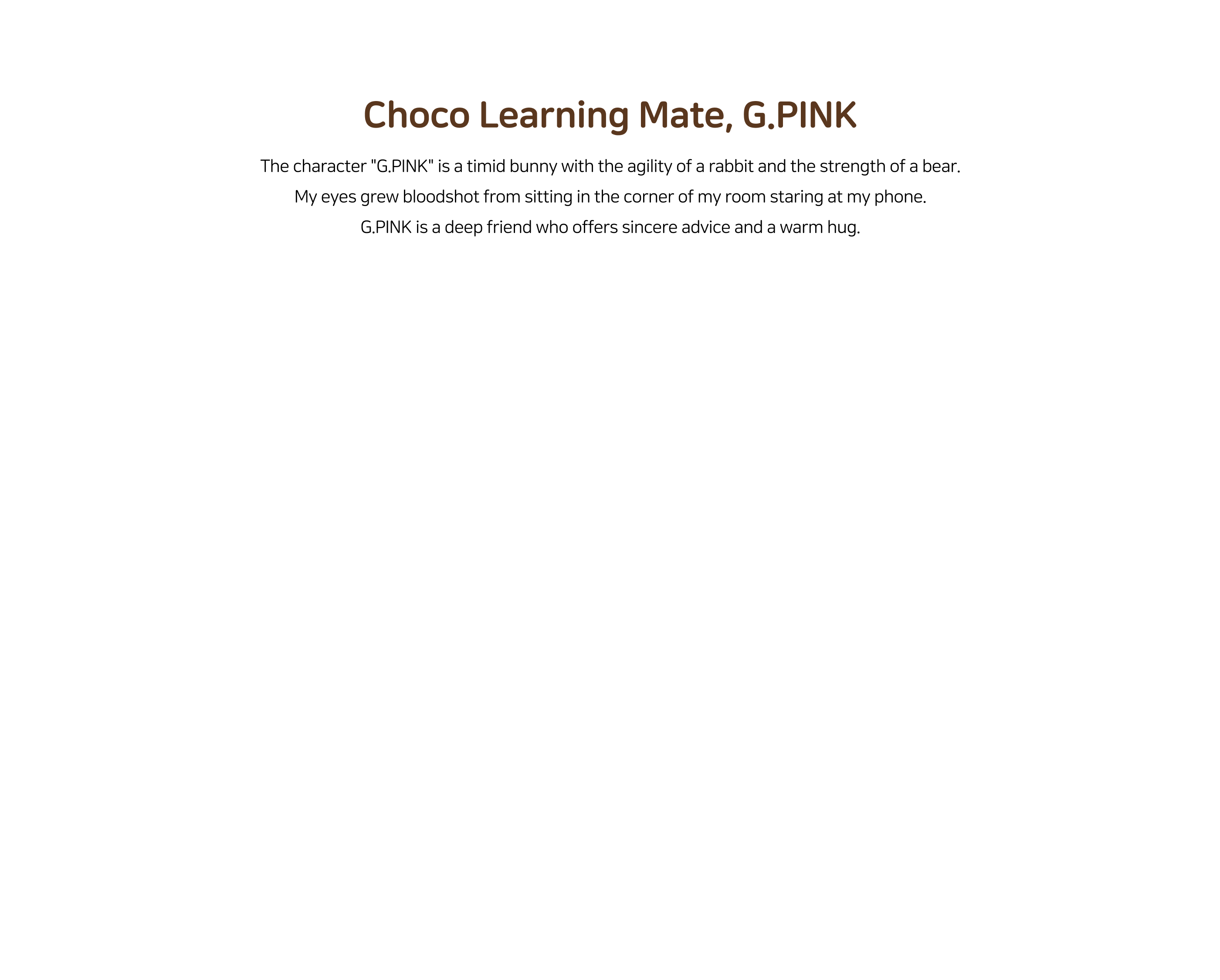 Choco Learning Mate, G.PINK